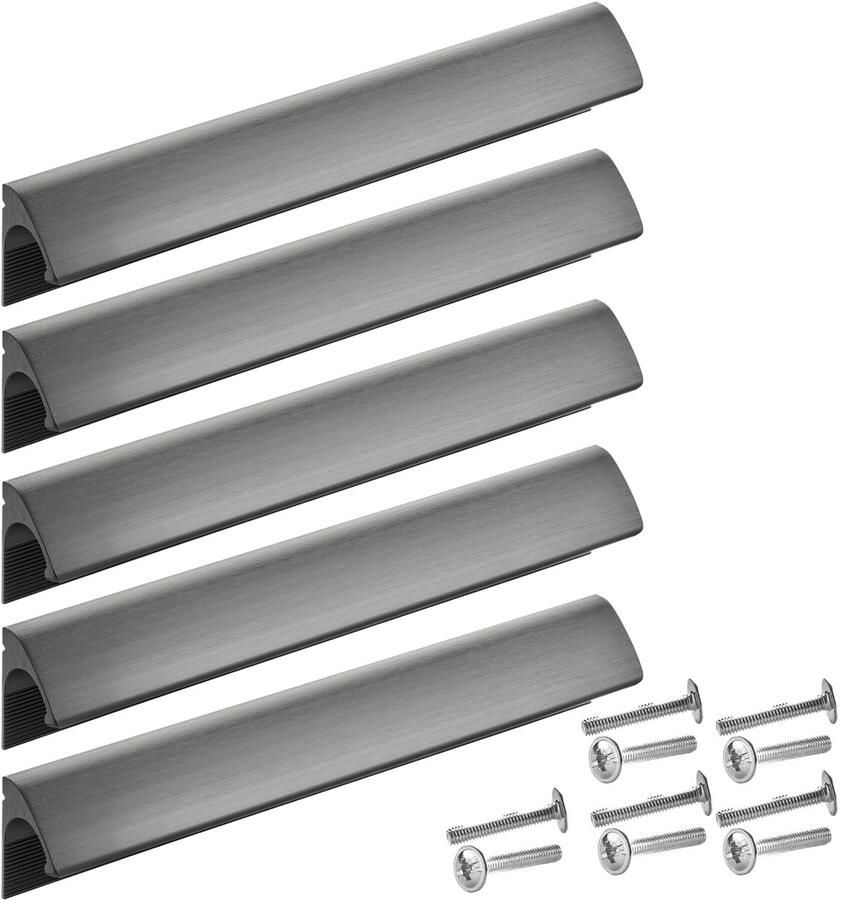 Sotech 5 greeplijsten Blackline ELEGANCE Aluminium BA 160 mm zwart mat geanodiseerd L: 180 mm Keukengreep dekt oude boorgaten af