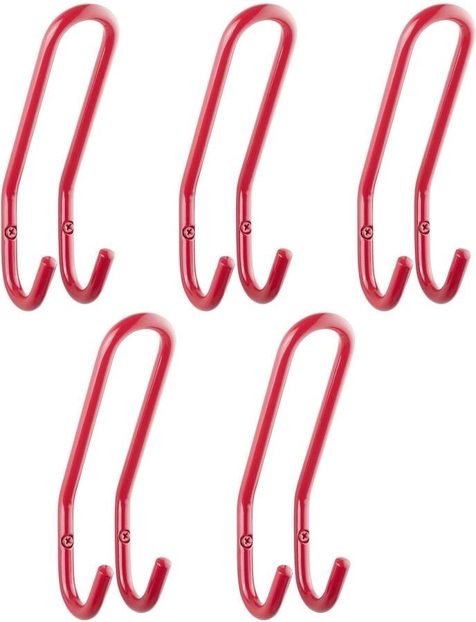 Sotech 5 jashaken FARA 192 x 51 mm stalen rode jashaak wandkapstok jashaak hanger