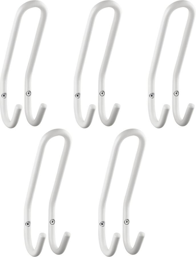 Sotech 5 jashaken FARA 192 x 51 mm stalen witte jashaak wandkapstok jashaak hanger