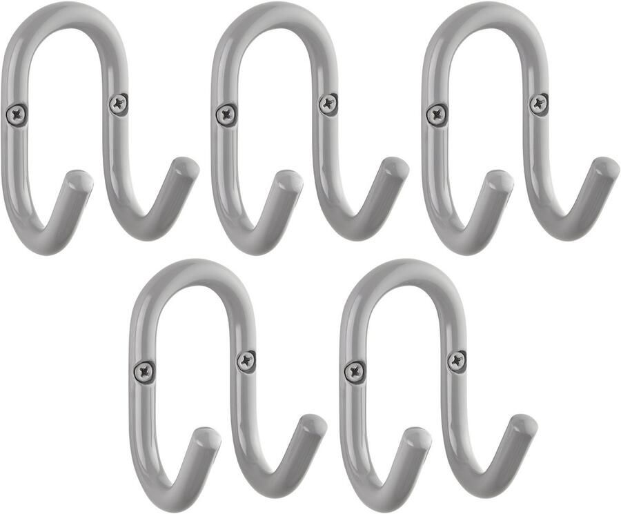 Sotech 5 jashaken FARA 88 x 51 mm staal grijze jashaak wandkapstok jashaak hanger