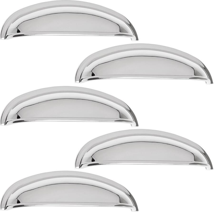 Sotech 5 stuk Schelpgreep NICK chroom gepolijst BA 96 mm schelp handgreep kast deurklink van