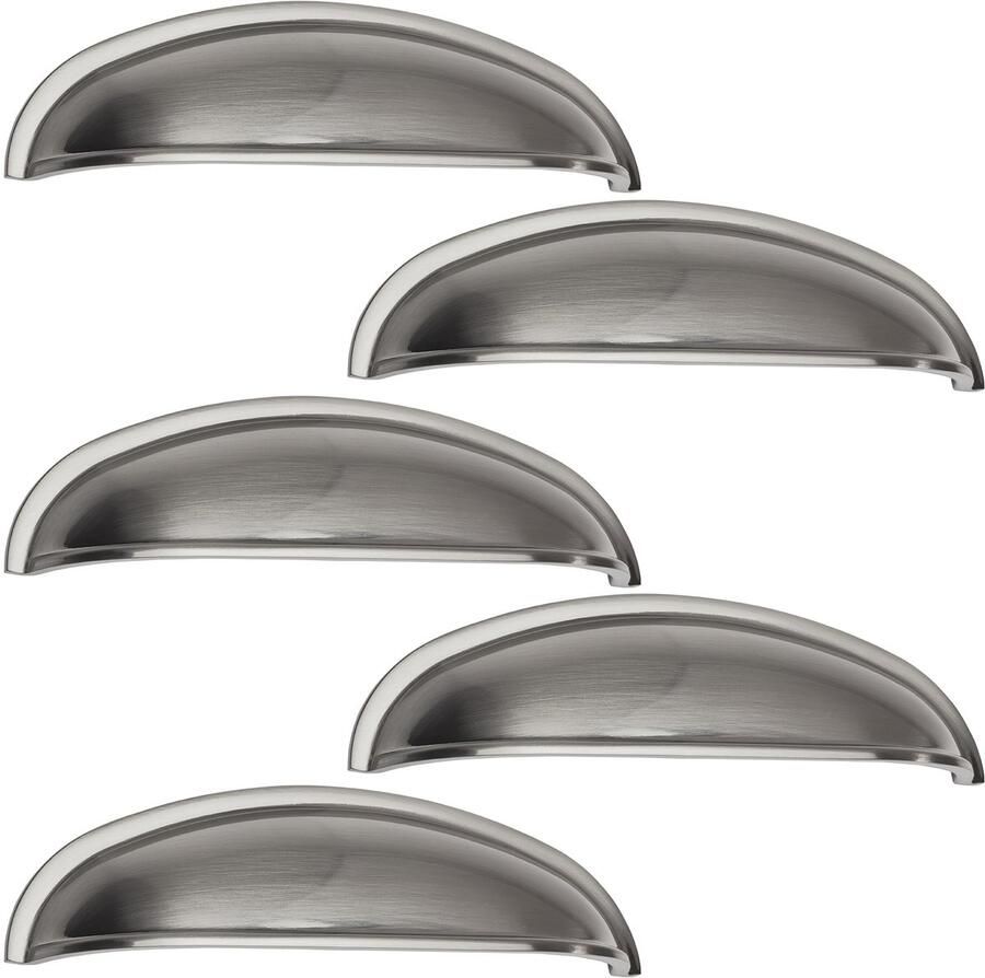 Sotech 5 stuk Schelpgreep NICK roestvrij staal look BA 96 mm ladekast handgreep schelp van