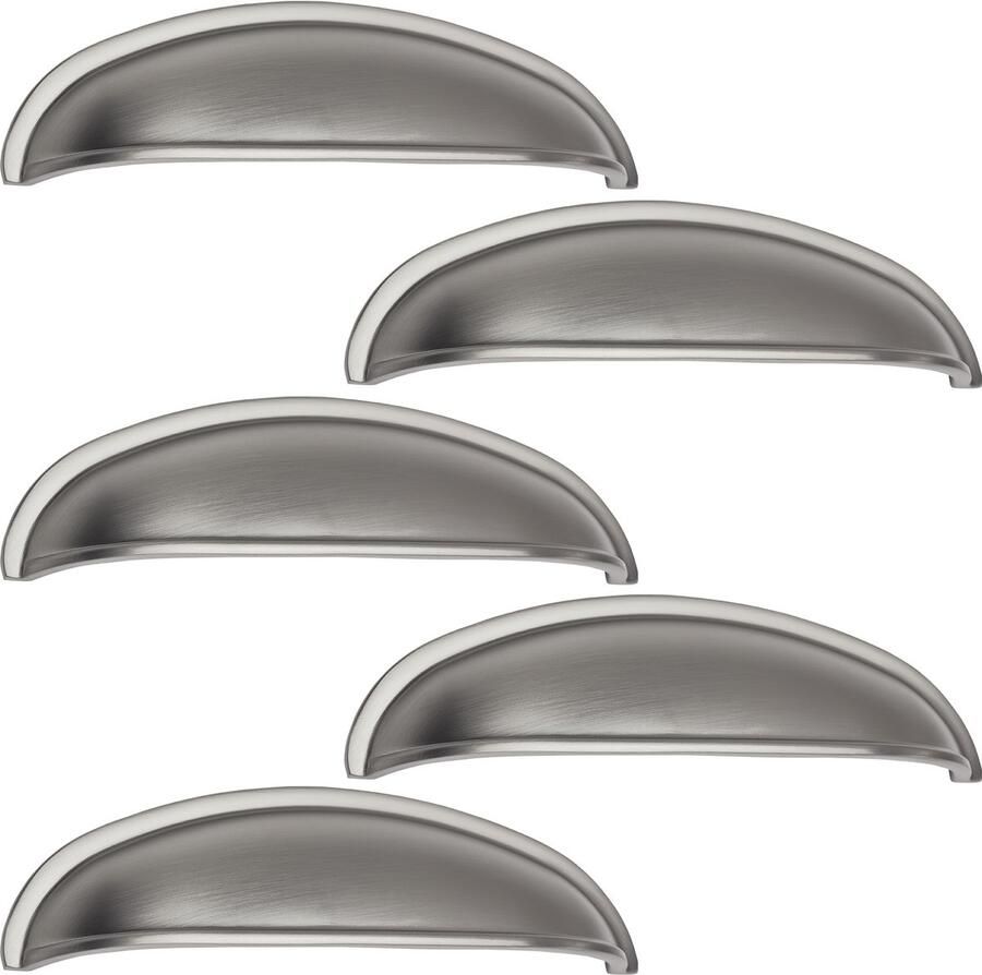 Sotech 5 stuk Schelpgreep NICK roestvrij staal look mat BA 96 mm deurklink commode handgrepen door van