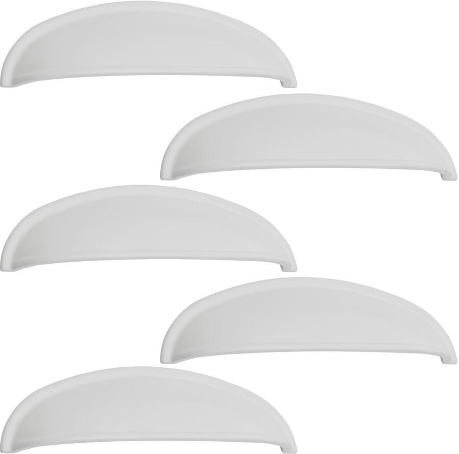 Sotech 5 stuk Schelpgreep NICK wit mat BA 96 mm ladekastgreep schelpgreep van