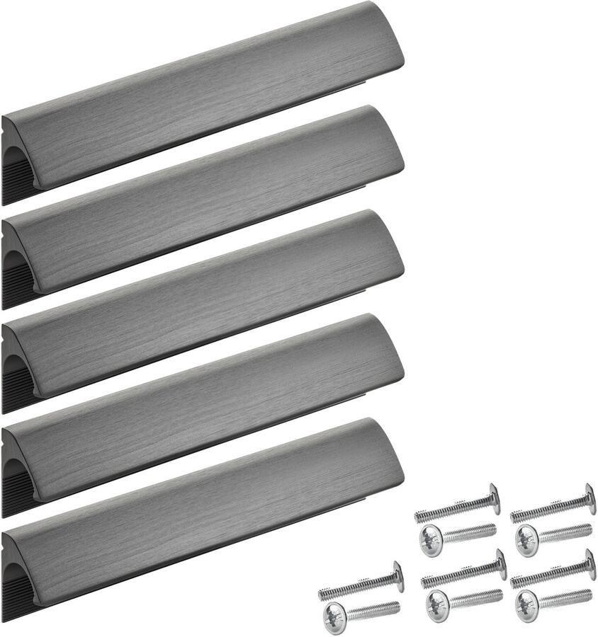 Sotech 5 stuks Greeplijsten Blackline ELEGANCE Aluminium BA 128 mm zwart mat geanodiseerd L: 148 mm Meubelgreep dekt oude boorgaten af
