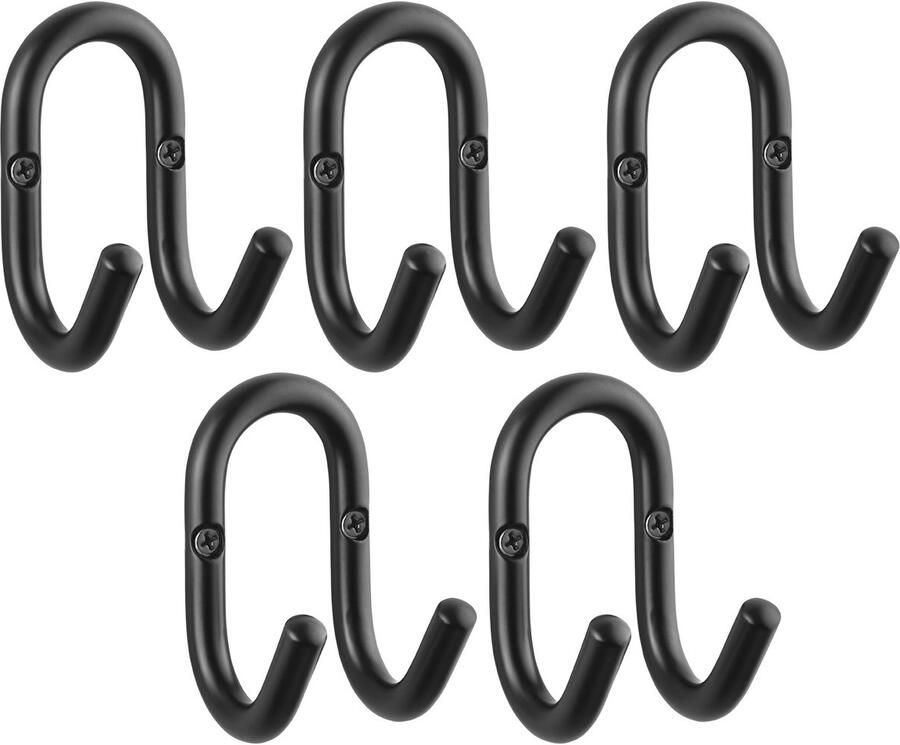 Sotech 5 stuks jashaken FARA 88 x 51 mm stalen zwarte jashaak wandkapstok jashaak hanger