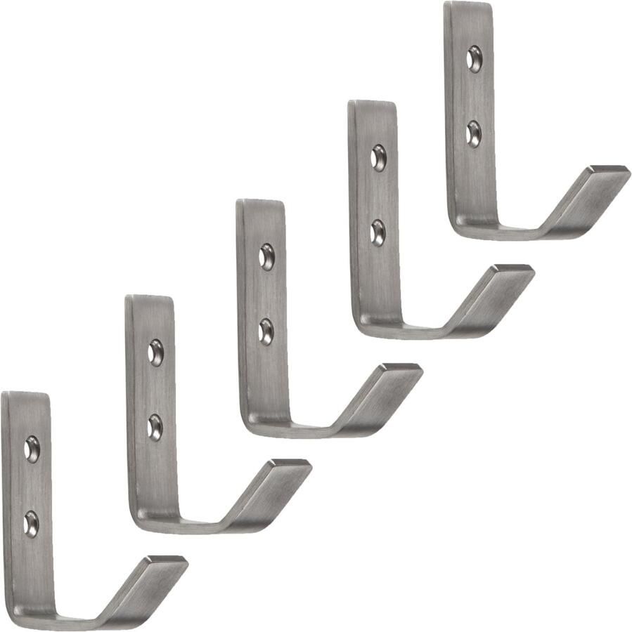 Sotech 5 stuks Kapstokhaken ALBA echt roestvrij staal 52 x 20 mm jashaken van