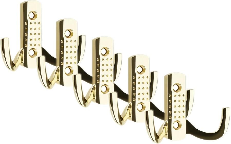 Sotech 5 stuks Kapstokhaken JASMIN STRONG Kort Messing Afwerking Nieuwe solide uitvoering wandhaken