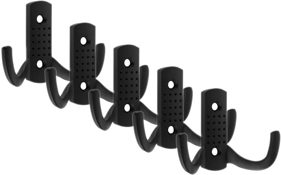 Sotech 5 stuks Kapstokhaken JASMIN STRONG Kort Zwart mat Nieuwe solide uitvoering voor garderobes