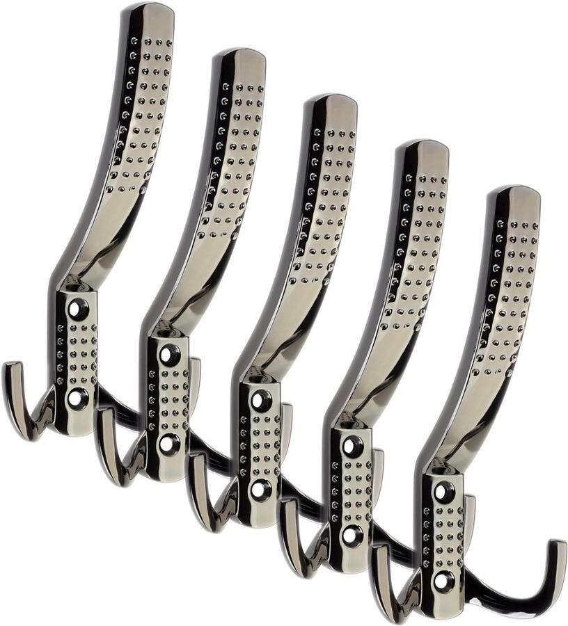 Sotech 5 stuks Kapstokhaken JASMIN STRONG Lang Chroom donker Nieuwe solide uitvoering wandgarderobe