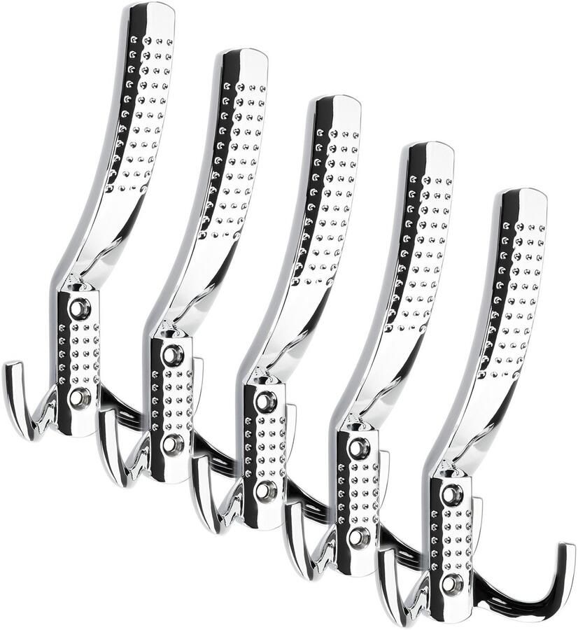 Sotech 5 stuks Kapstokhaken JASMIN STRONG Lang Chroom gepolijst Nieuwe solide uitvoering wandhaken