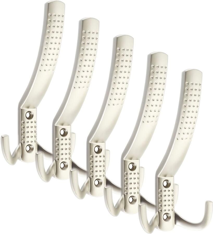 Sotech 5 stuks Kapstokhaken JASMIN STRONG Lang Roestvrijstalen Afwerking mat Nieuwe solide uitvoering voor garderobes