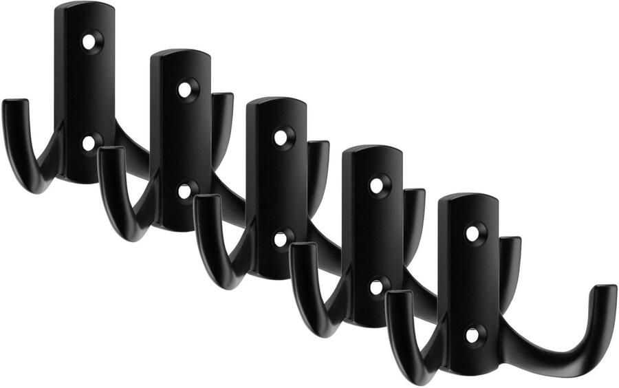 Sotech 5 stuks Kapstokhaken JULIE STRONG Kort Zwart mat Nieuwe solide uitvoering wandhaken