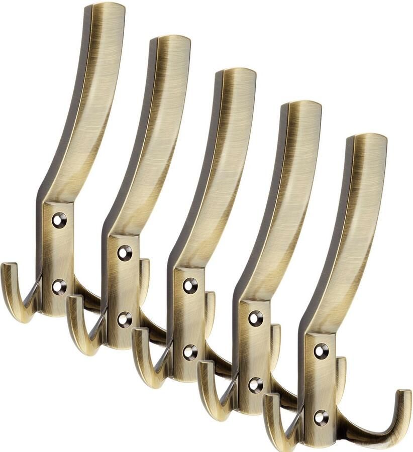 Sotech 5 stuks Kapstokhaken JULIE STRONG Lang Gebruneerd Nieuwe solide uitvoering haken voor garderobes