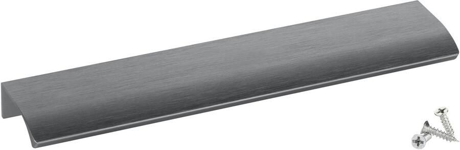 Sotech 5 stuks meubelgrepen Blanket Alex Titan blauw 200 mm greeplijsten voor montage aan de binnenzijde van het front incl. bevestigingsschroeven