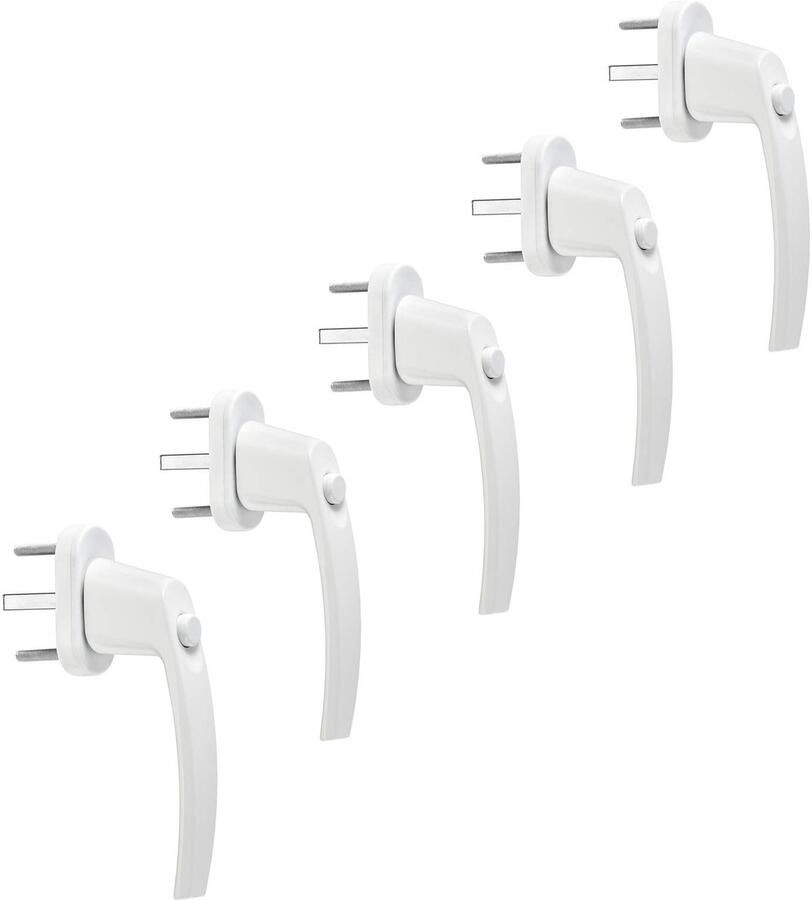 Sotech 5 stuks Raamgrepen met drukknop und 45° Raster 28 x 151 x 62 mm wit Deurgreep van aluminium