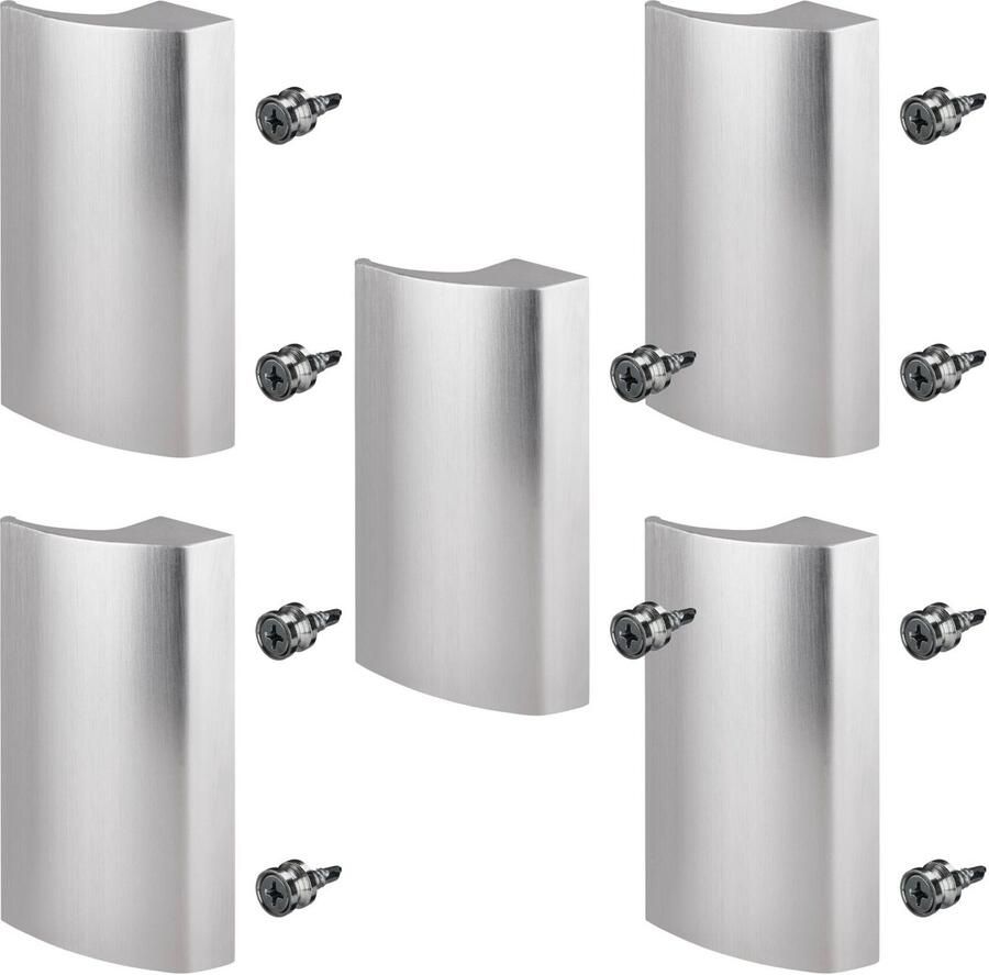 Sotech 5 x balkondeurgreep SEJA II aluminium RVS-look 85 x 40 x 20 mm terrasdeurgreep