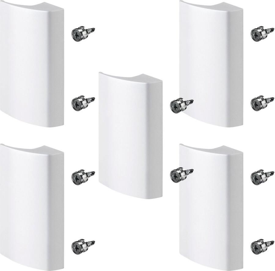 Sotech 5 x balkondeurgreep SEJA II aluminium wit 85 x 40 x 20 mm deurgreep terrasdeurgreep