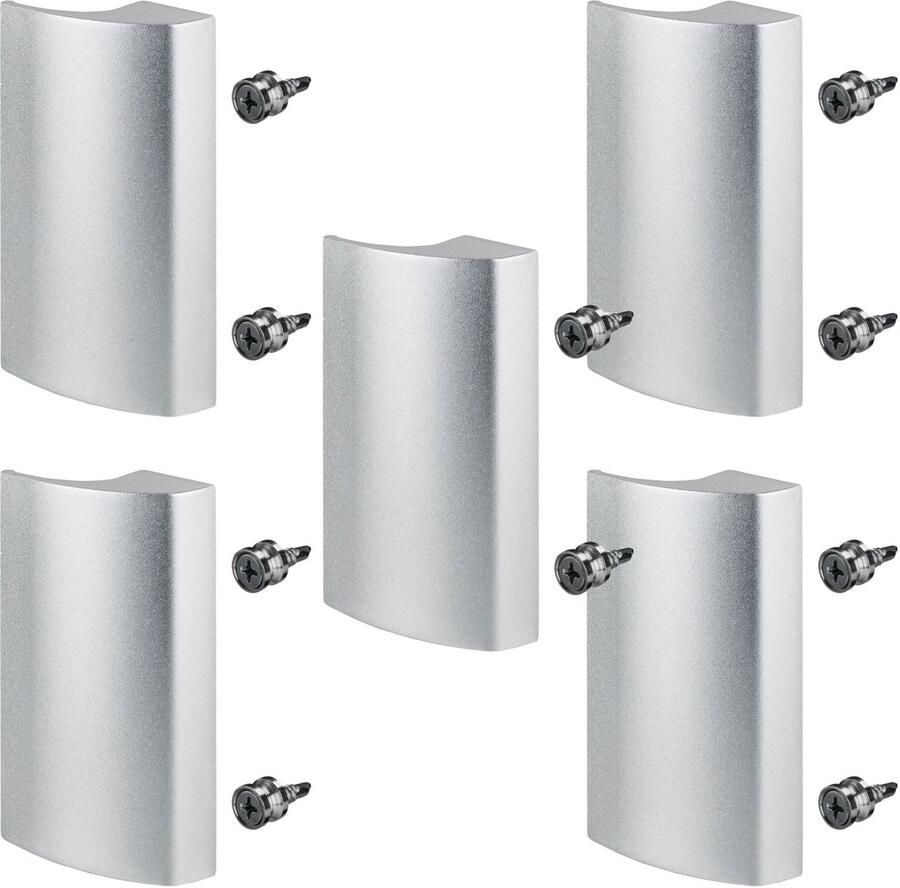 Sotech 5 x balkondeurgreep SEJA II aluminium zilvergrijs geanodiseerd 85 x 40 x 20 mm deurgreep patiodeurgreep