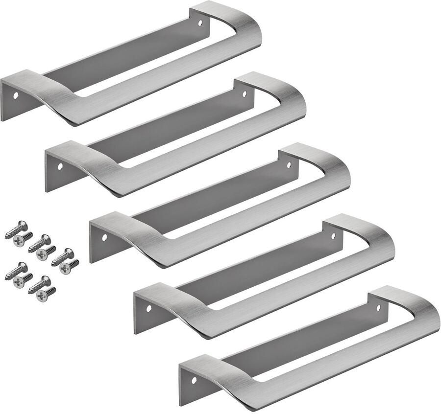 Sotech 5 x Meubelgreep LYS Boorgatafstand 160 mm RVS-optiek mat Design handgreep van