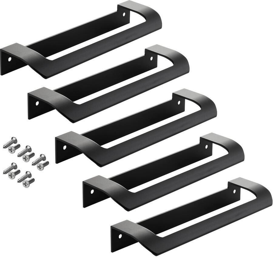 Sotech 5 x Meubelgreep LYS Boorgatafstand 160 mm Zwart mat Design handgreep van
