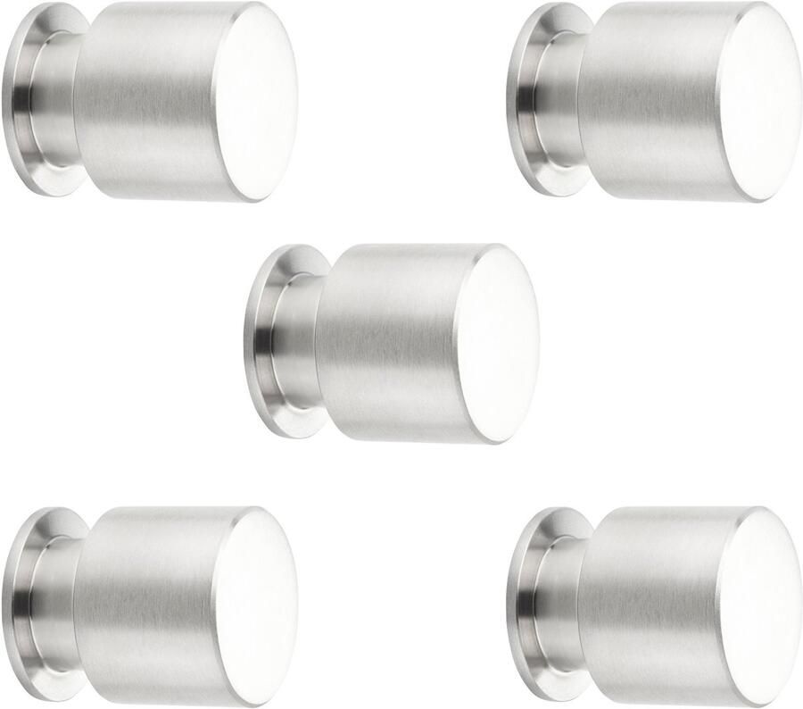 Sotech 5 x Meubelknop EK05 Ø 15 mm Roestvrij staal geborsteld Roestvrij stalen knop van