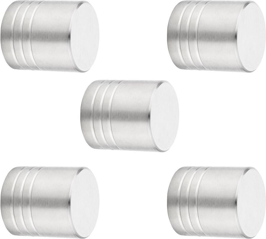 Sotech 5 x Meubelknop BRISTOL Ø 15 mm Roestvrij staal geborsteld Roestvrij stalen knop van