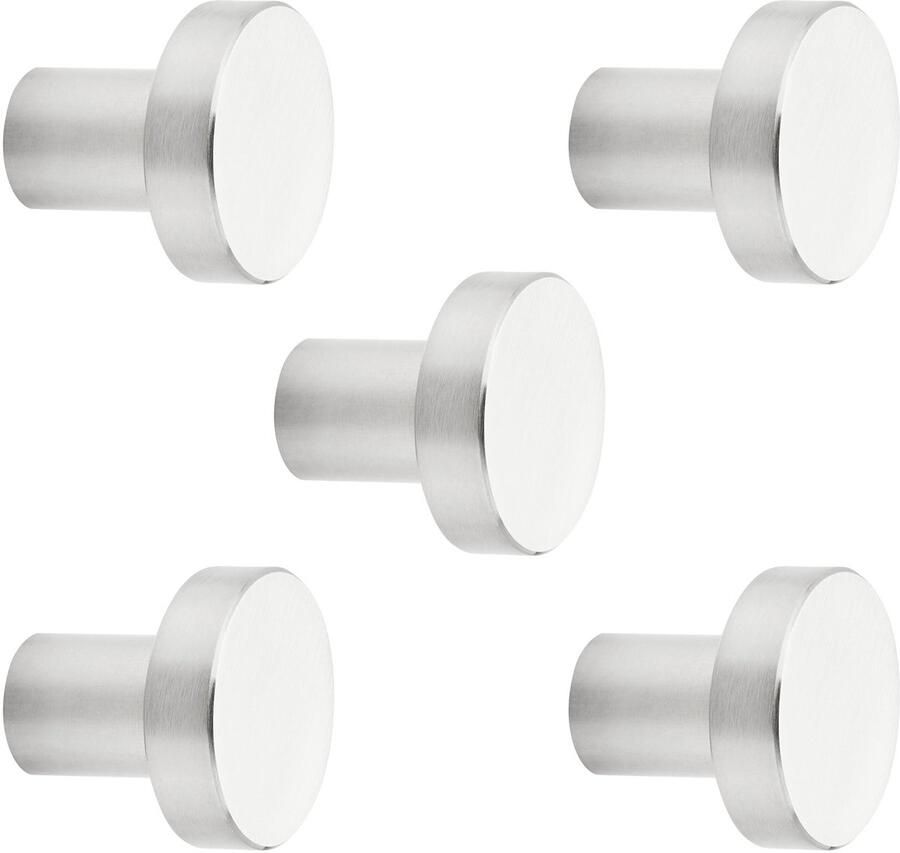 Sotech 5 x Meubelknop EK03 Ø 20 mm Roestvrij staal geborsteld Roestvrij stalen knop van