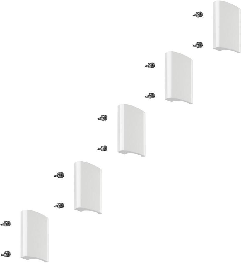 Sotech 5s Deurgreep DELEA (82 x 52 5 x 20 mm Boorgatafstand 48 mm) wit glanzend aluminium terrasdeurgreep met verdekte schroefverbinding