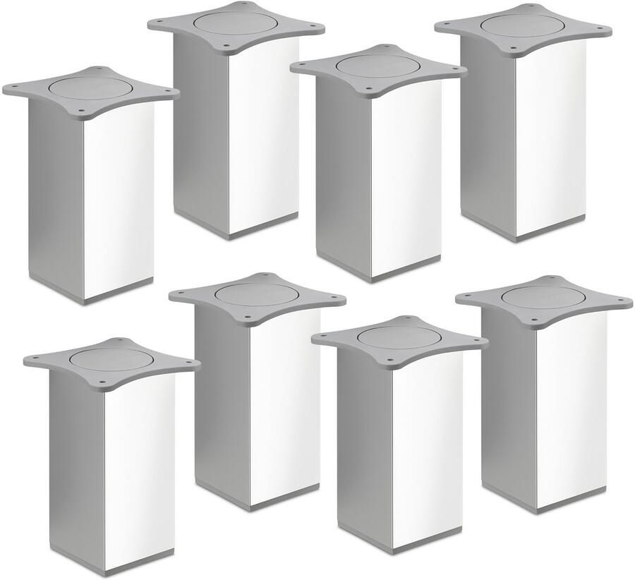 Sotech 8 St. Meubelvoet QUEBEC II 150 mm 65 x 65 mm gepolijst chroom meubelpoten van aluminium van