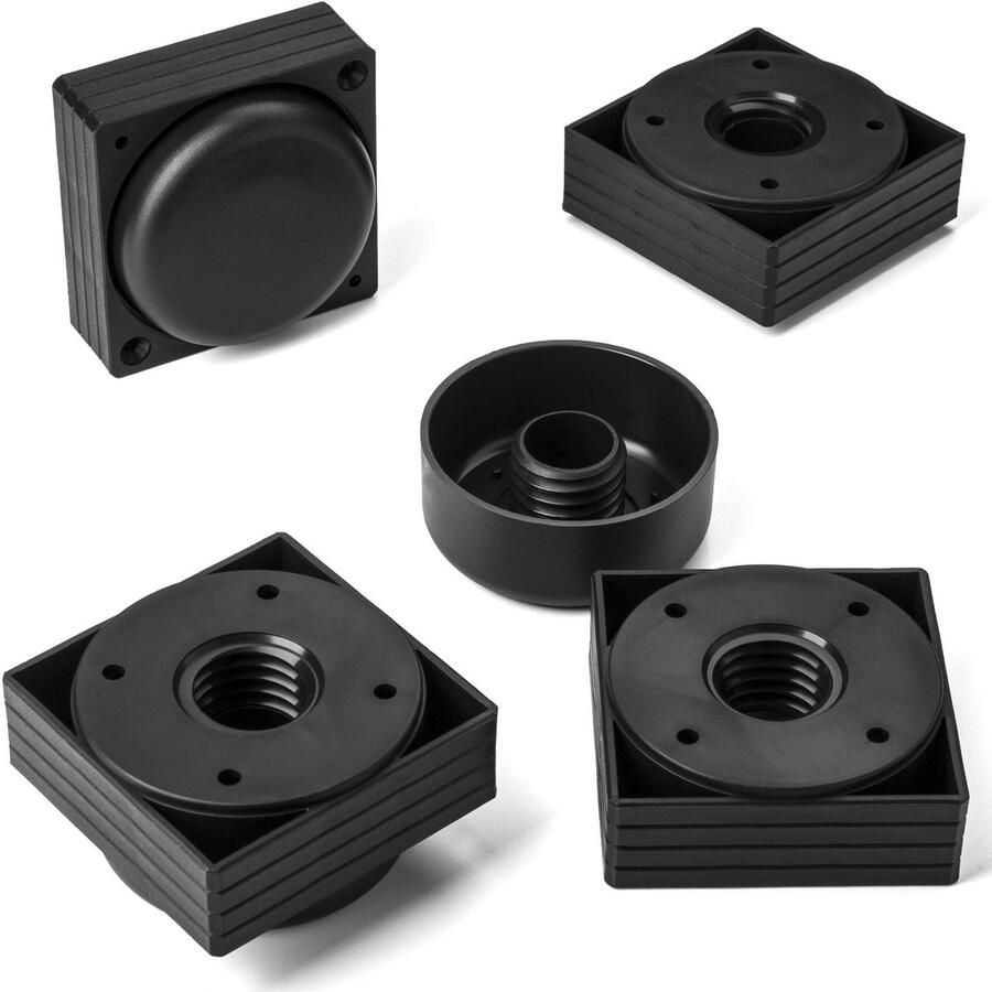 Sotech 8 stuks meubelvoet Hotel hoekig 60 x 60 mm in hoogte verstelbaar van 25 35 mm