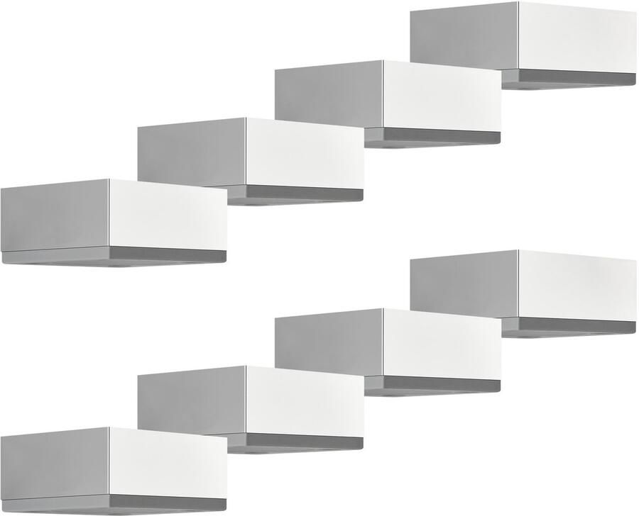 Sotech 8 x meubelvoeten MOTEL 65 x 65 mm hoogte 30 mm gepolijst chroom van