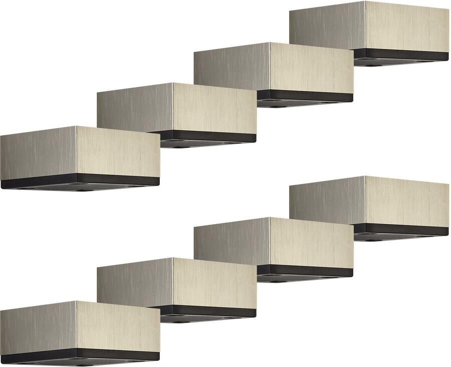 Sotech 8x meubelvoeten MOTEL 65 x 65 mm hoogte 30 mm RVS-look van