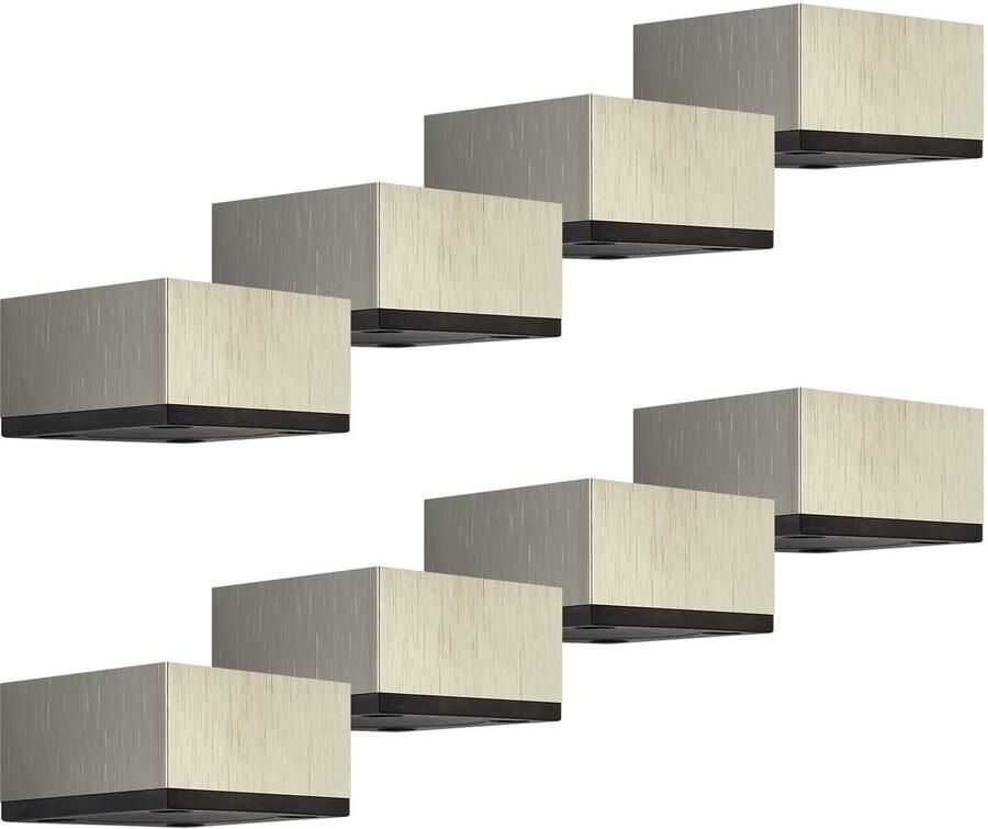 Sotech 8x meubelvoeten MOTEL 65 x 65 mm hoogte 35 mm RVS-look van