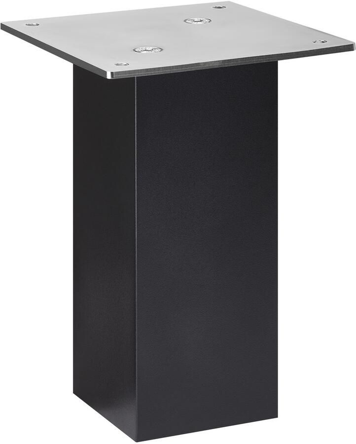 Sotech Barconsole recht (70 x 70 mm hoogte 170 mm 30 kg draagvermogen zwart) Meubelvoet voor houten of glazen bladen