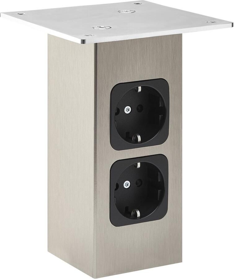 Sotech Barconsole recht met steunen (70 x 70 mm hoogte 170 mm draagvermogen 30 kg look roestvrij staal) Steun voor houten of glazen bladen