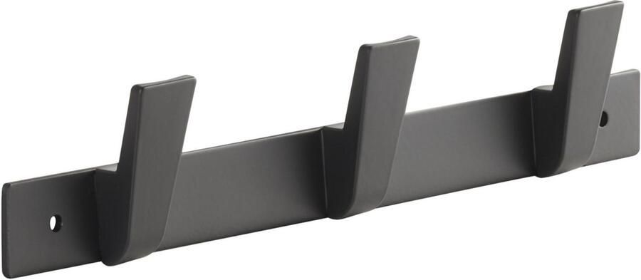 Sotech Blackline ALBUS-haakrail 257 mm met 3 haken zwart gepoedercoat Kapstok Kapstokhaken