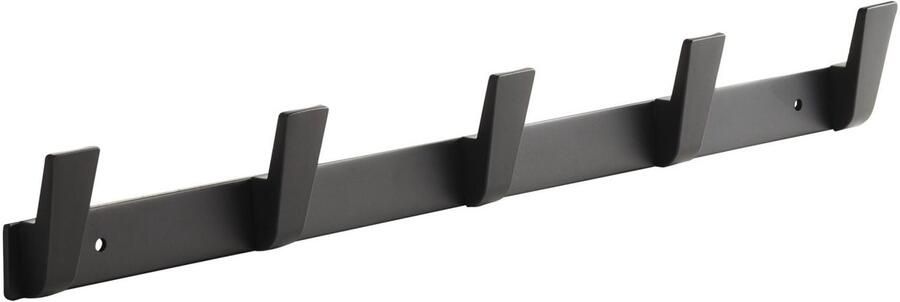 Sotech Blackline ALBUS-haakrail 450 mm met 5 haken zwart wandkapstok Kapstok