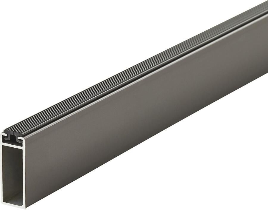 Sotech design garderobestang NANO (1000 mm 32 4 x 12 2 mm aluminium titanium look) Garderobestang met rubberen pad Moderne elegantie voor garderobekasten en caravans