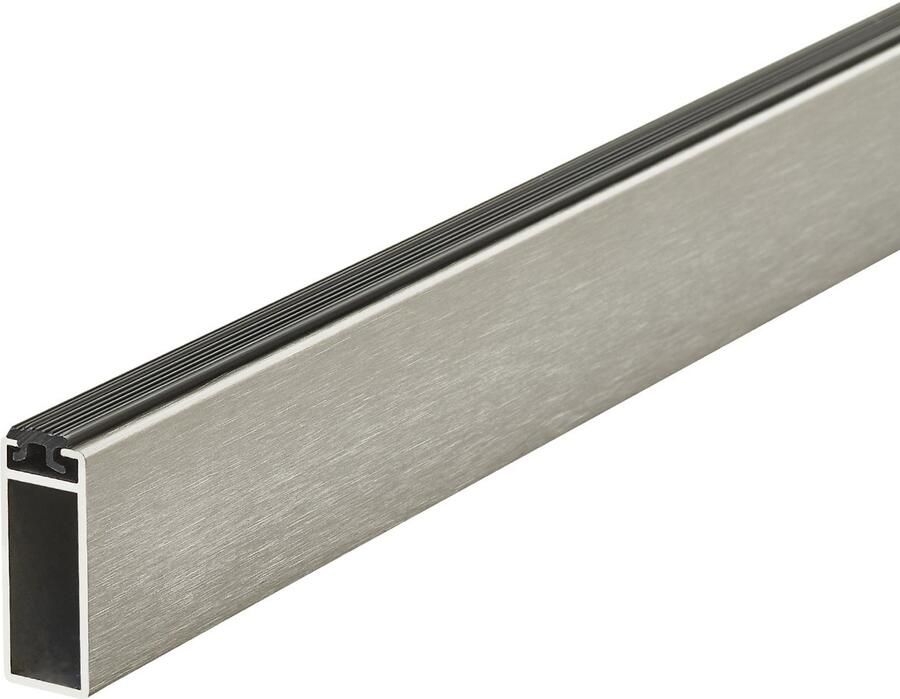 Sotech design garderobestang NANO mat geborsteld (1000 mm 32 4 x 12 2 mm aluminium look roestvrij staal) Garderobestang met rubberen pad