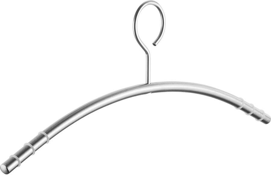 Sotech Design kledinghanger roestvrij staal SS201 met antislipringen (oog 360 graden draaibaar ronde buis massief Ø 12 mm x 433 mm geborsteld) gesloten blousehanger diefstalbeveiliging