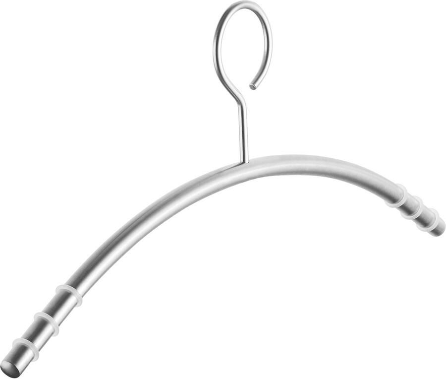 Sotech Design kledinghanger roestvrij staal SS201 met antislipringen (oog 360 graden draaibaar ronde buis Ø 12 mm x 433 mm geborsteld) gesloten beugel bescherming tegen diefstal