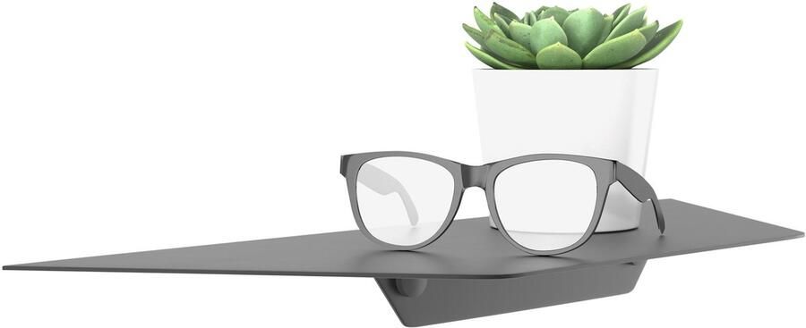 Sotech Design wandplank HOVER-II 350 x 130 x 40 mm zwart wandhangend boekenplank incl. bevestigingsset voor badkamer keuken of woonkamer