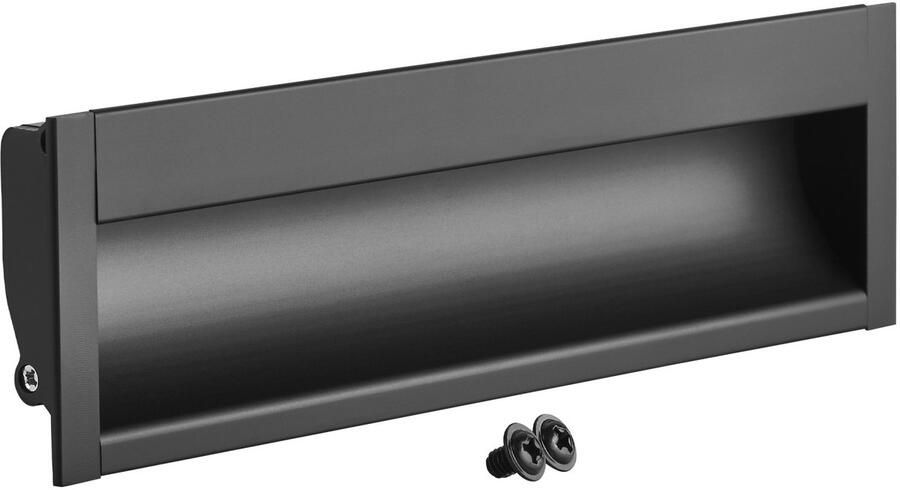 Sotech handgreep inbouw EL-12 162 x 47 5 mm Gatafstand (BA) 128 mm zwart mat aluminium schaalgreep Meubelgreep inbouw