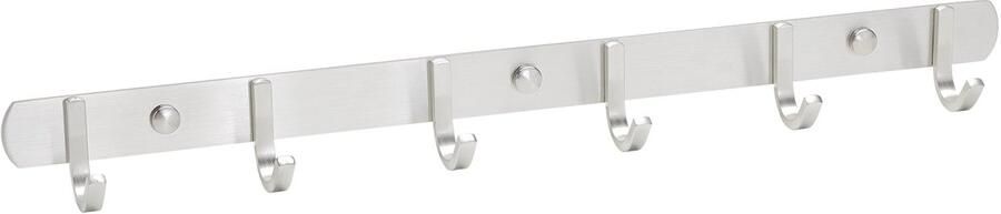Sotech Kapstok met 6 haken SAMU Muurhaak Kapstokhaak Geborsteld roestvrij staal 460 mm Haakstang