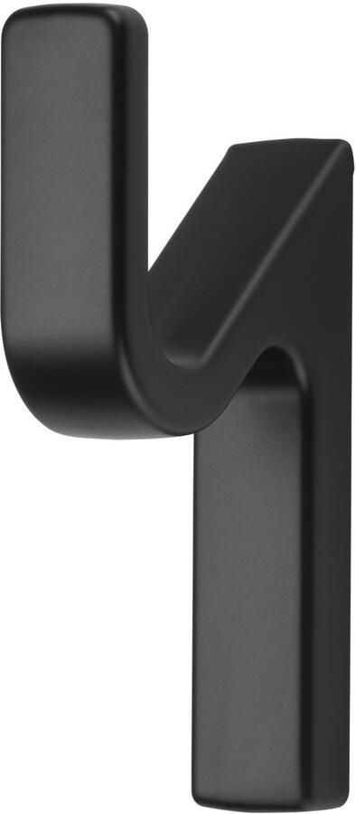 Sotech Kapstokhaak ANGOLO Hoogte: 76 x Breedte: 14 mm mat zwart moderne kapstokhaak van gegoten zink stabiele wandhaak zelfs voor zware handdoeken