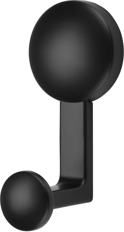 Sotech Kapstokhaak GRIO Hoogte: 96 x Breedte: 45 mm mat zwart moderne kapstokhaak van gegoten zink stabiele wandhaak zelfs voor zware handdoeken