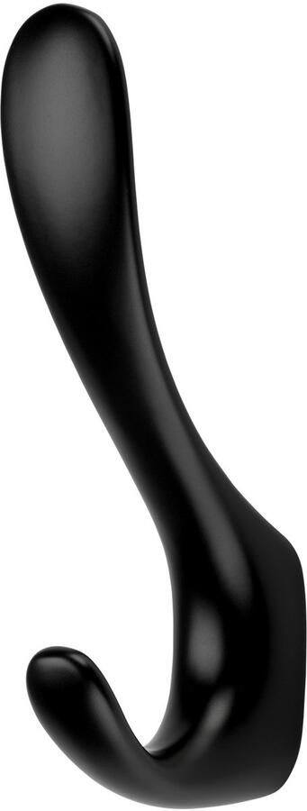 Sotech Kapstokhaak NANO Hoogte: 120 x Breedte: 22 mm mat zwart moderne kapstokhaak van spuitgietzink stabiele wandhaak ook voor zware handdoeken