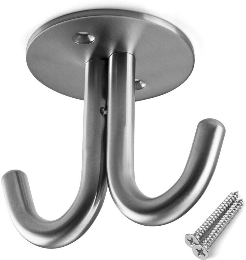 Sotech kapstokhaak onderbouw Nele II met 2 ophanghaakjes RVS incl. bevestigingsschroeven voor plafondmontage