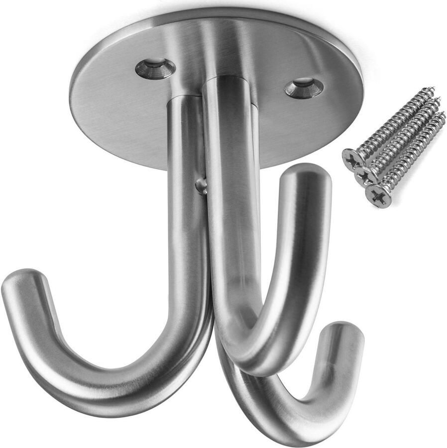 Sotech kapstokhaak onderbouw Nele III met 3 ophanghaakjes echt RVS incl. bevestigingsschroeven voor plafondmontage